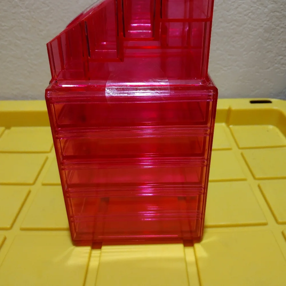 JUICY COUTURE STACKÀBLE COSMETIC ORGANIZER CLEAR PINK JUICY COUTURE ORGANIZER